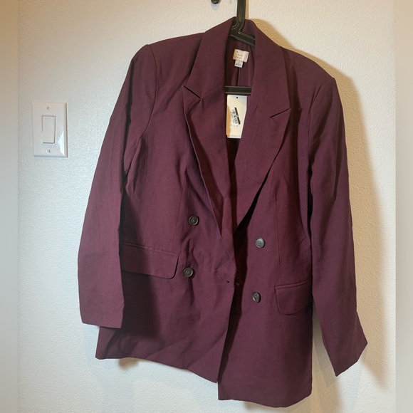 a new day Jackets & Blazers - Oversized Women's Burgundy Blazer